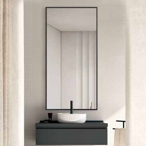 Black Framed Rectangular Full-Length Wall Mirror