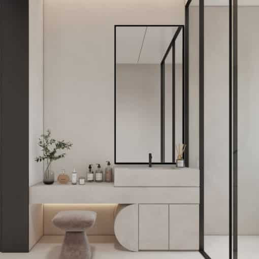 Black Framed Rectangular Full-Length Wall Mirror