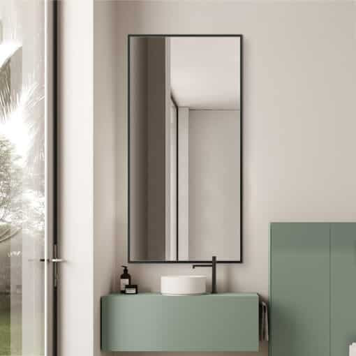 Black Framed Rectangular Full-Length Wall Mirror