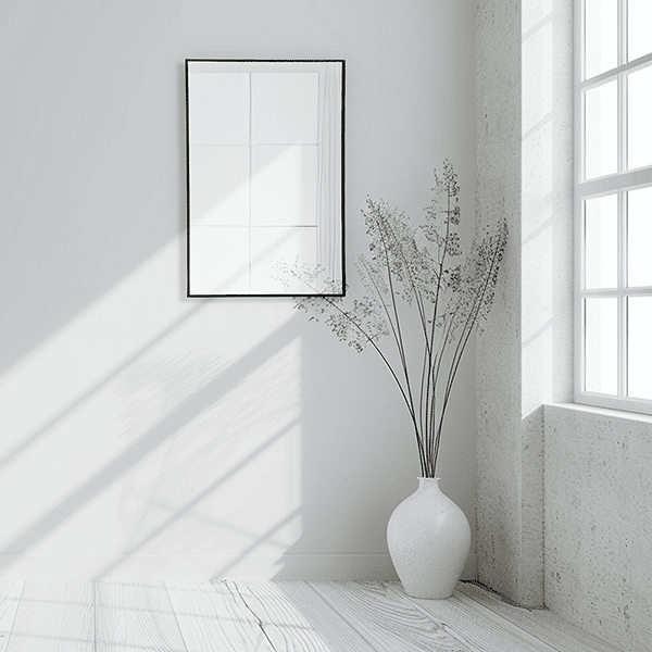 Black Framed Rectangular Full-Length Wall Mirror