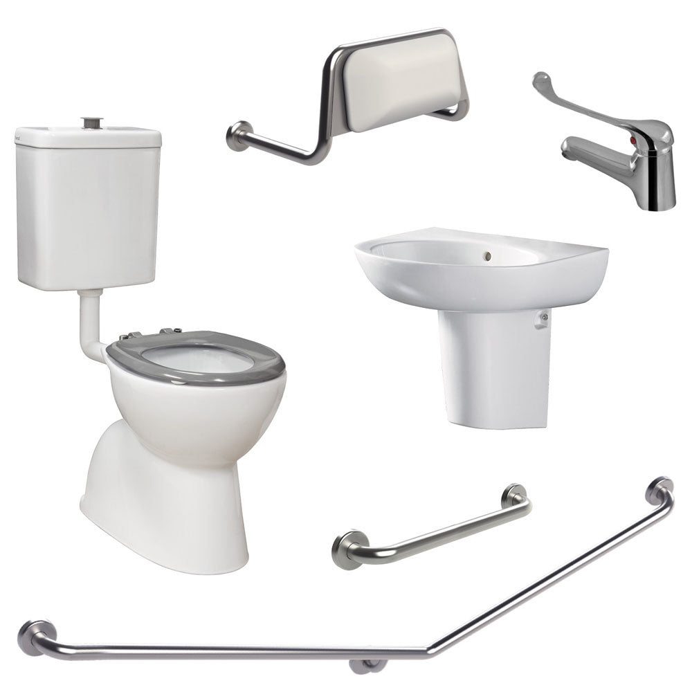 Accessible Toilet Care Kit 2 with 40° Hand Grab Rail