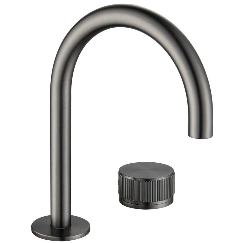 Mica Fluted Gooseneck Hob Basin Mixer Set