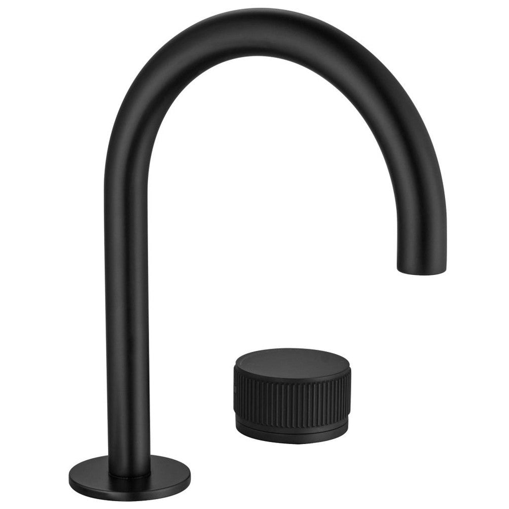 Mica Fluted Gooseneck Hob Basin Mixer Set