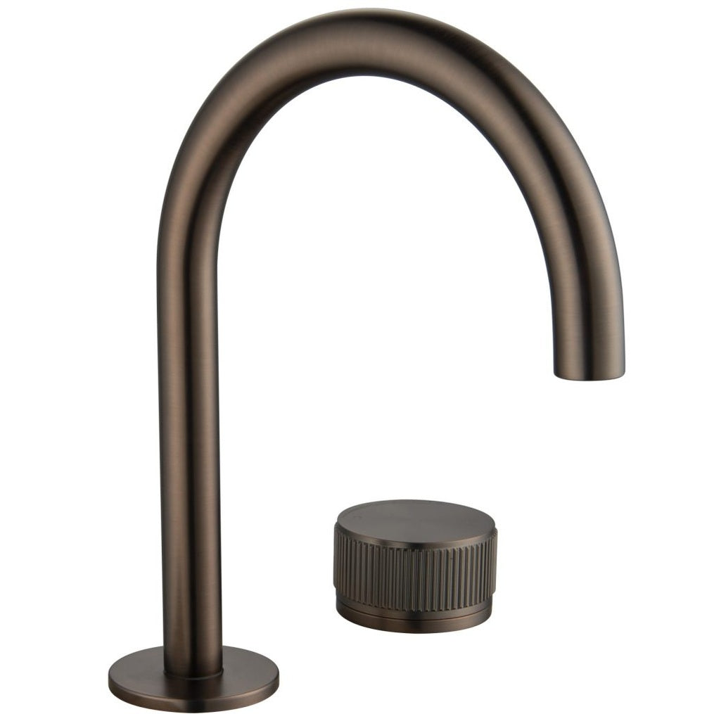 Mica Fluted Gooseneck Hob Basin Mixer Set