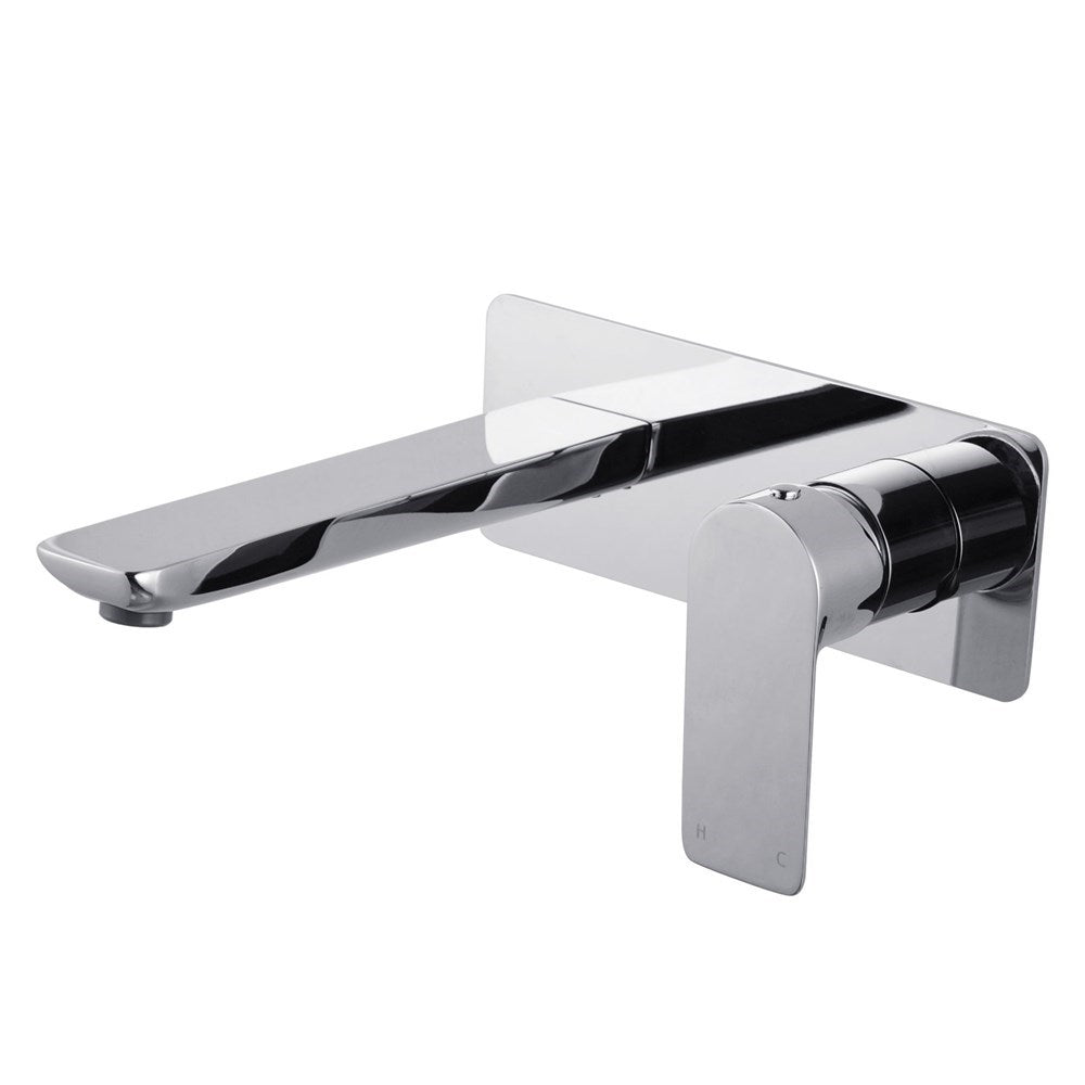 Chrome Bathtub/Basin Wall Mixer With Spout Wall Mounted