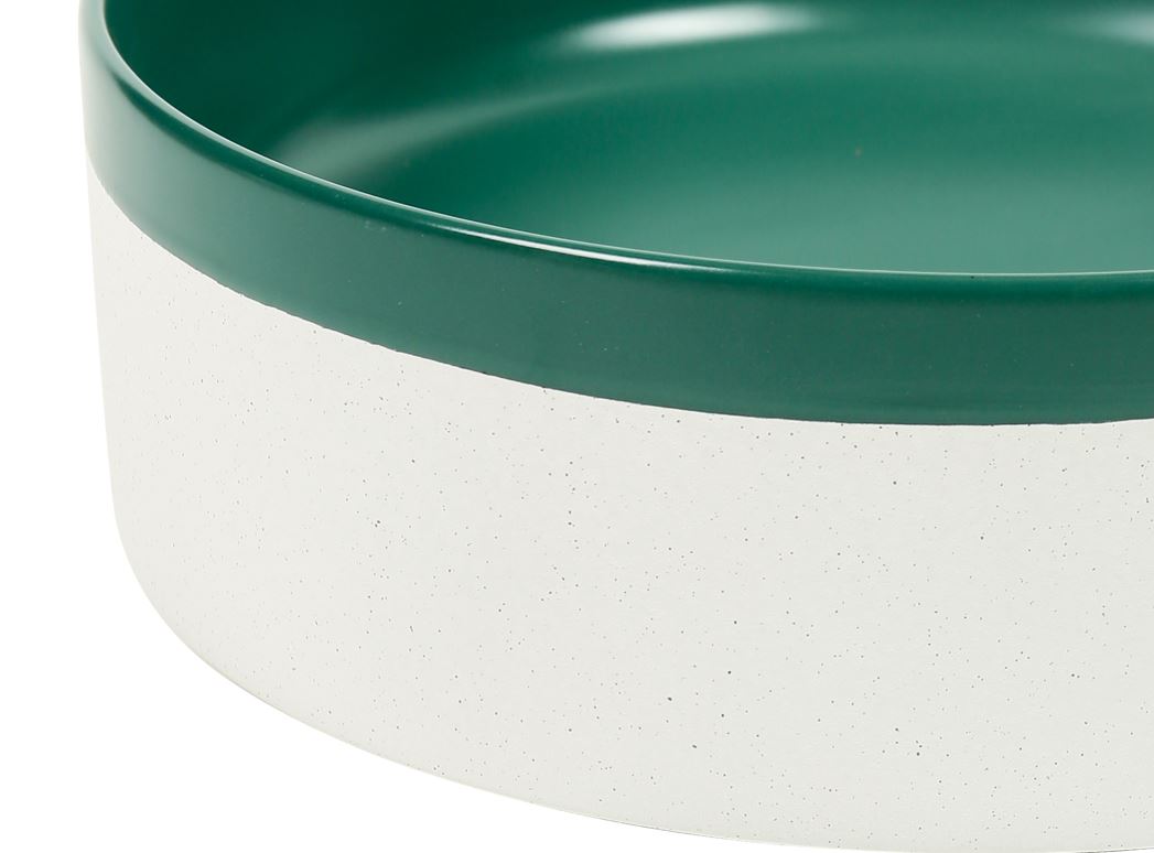 Colour Plus-37 Round Above-Counter Basin – Matte Green at Blue Bathware