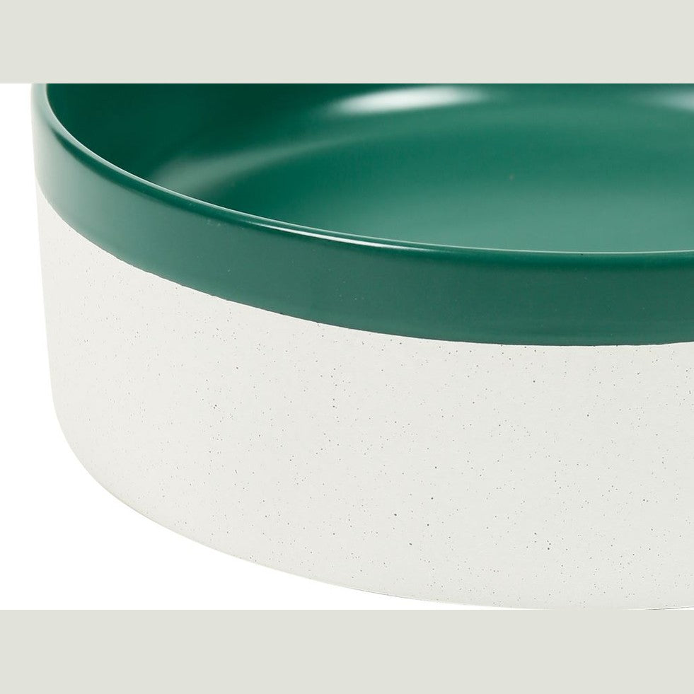 Colour Plus-37 Round Above-Counter Basin – Matte Green at Blue Bathware