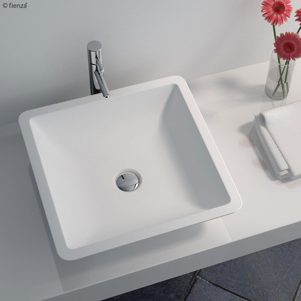 Fienza - Classique 420 Solid Surface Above Counter Basin, Matte White