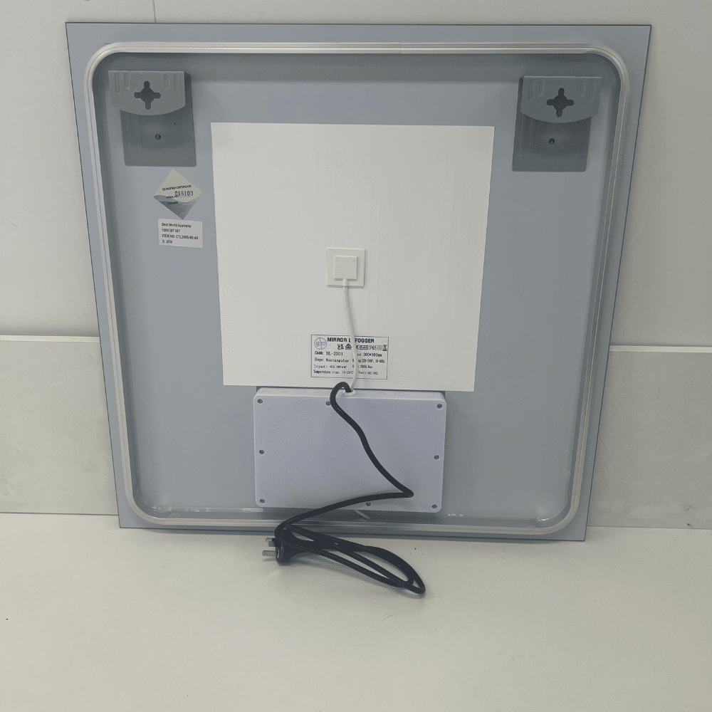Square LED Bathroom Mirror 60cm x 60cm Frameless Backlit Straight Corner Dimmable