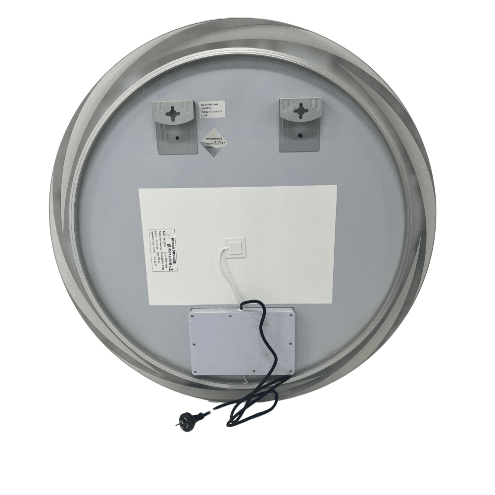 Round LED Bathroom Mirror 80cm Frameless Whirlwind Frosted Defogger Dimmable Vanity Wall Mirror