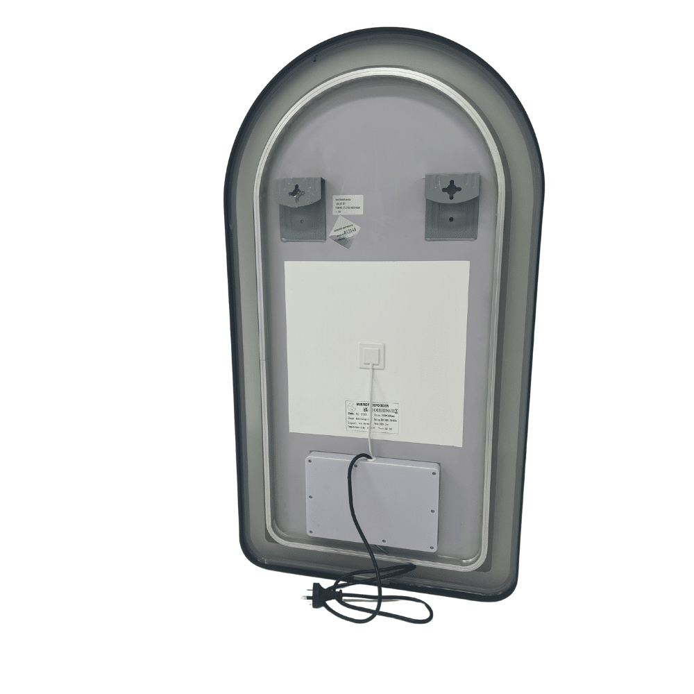 Arched LED Gold Frame Wall Mirror 90cm x 50cm Frosted Defogger Dimmable Vanity