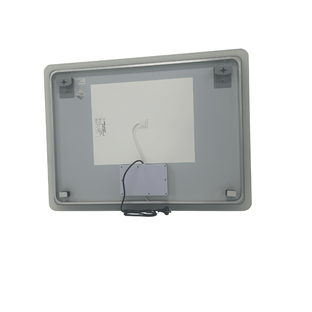 Rectangular LED Mirror 120cm x 75cm Frameless Frosted Wall Mounted Bathroom Defogger Dimmable Touch Sensor