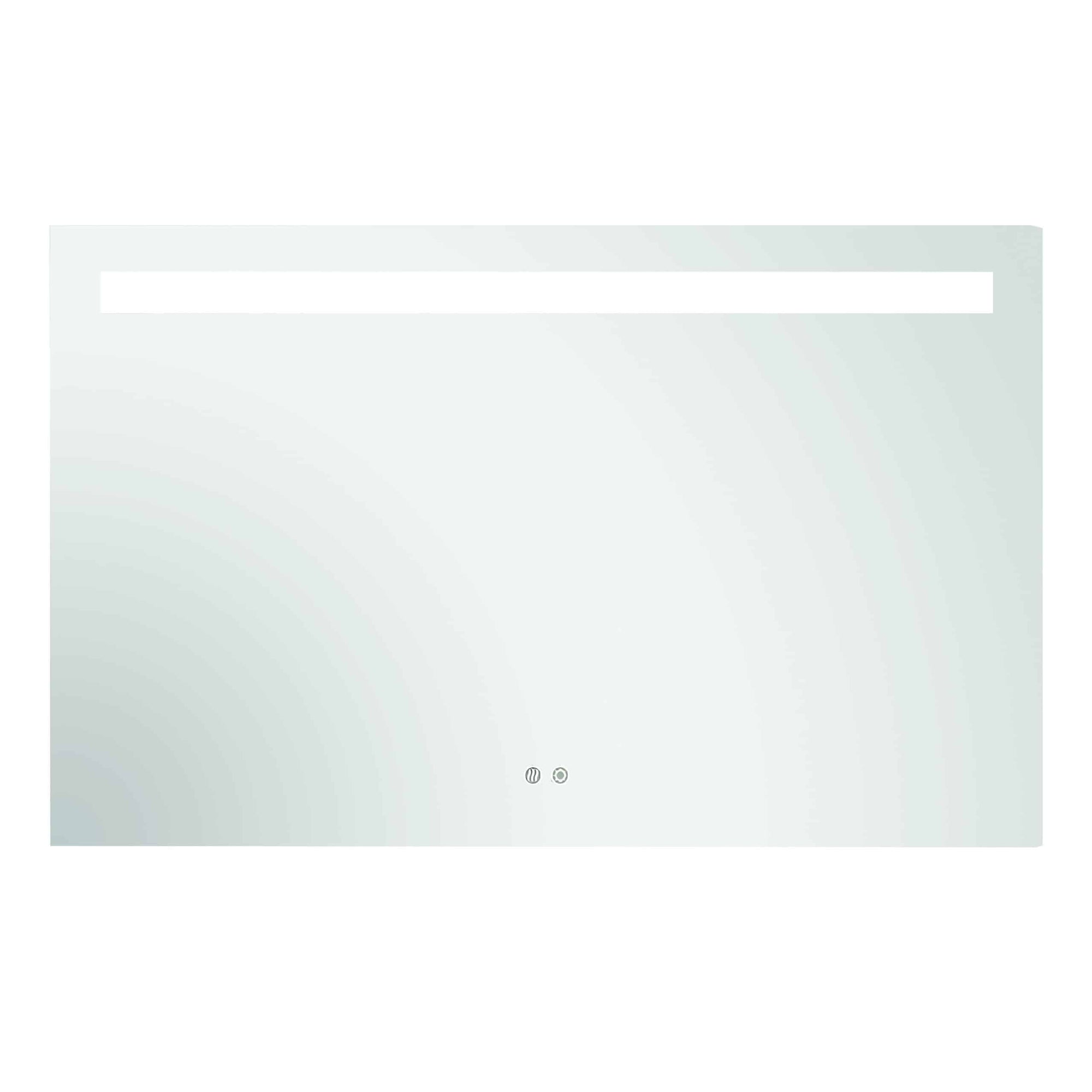 Rectangular LED Bathroom Mirror 60cm x 80cm Frameless Frosted Frontlit Top Strip
