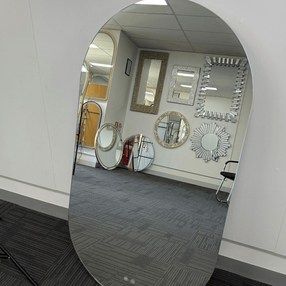Oval LED Mirror 100cm x 50cm Frameless Backlit Defogger Dimmable
