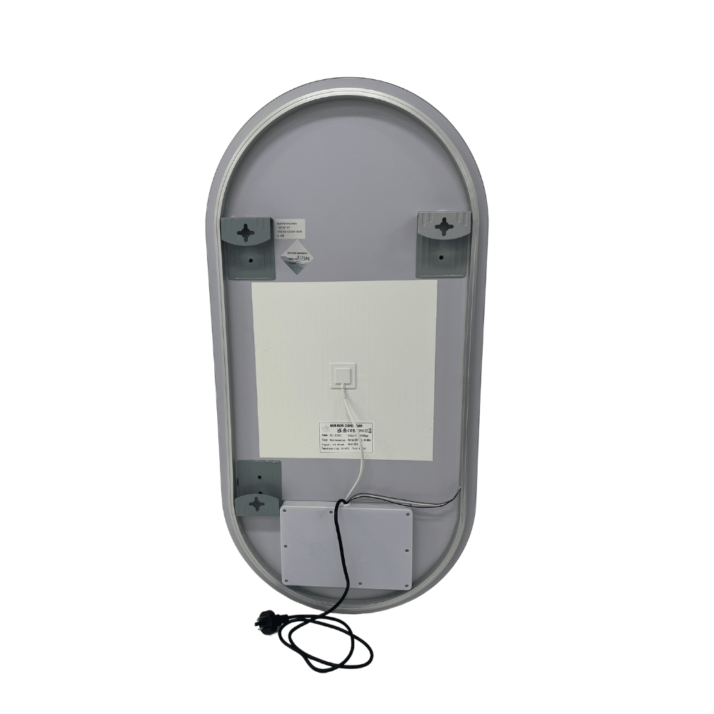Oval LED Mirror 90cm x 45cm Frameless Backlit Defogger Dimmable