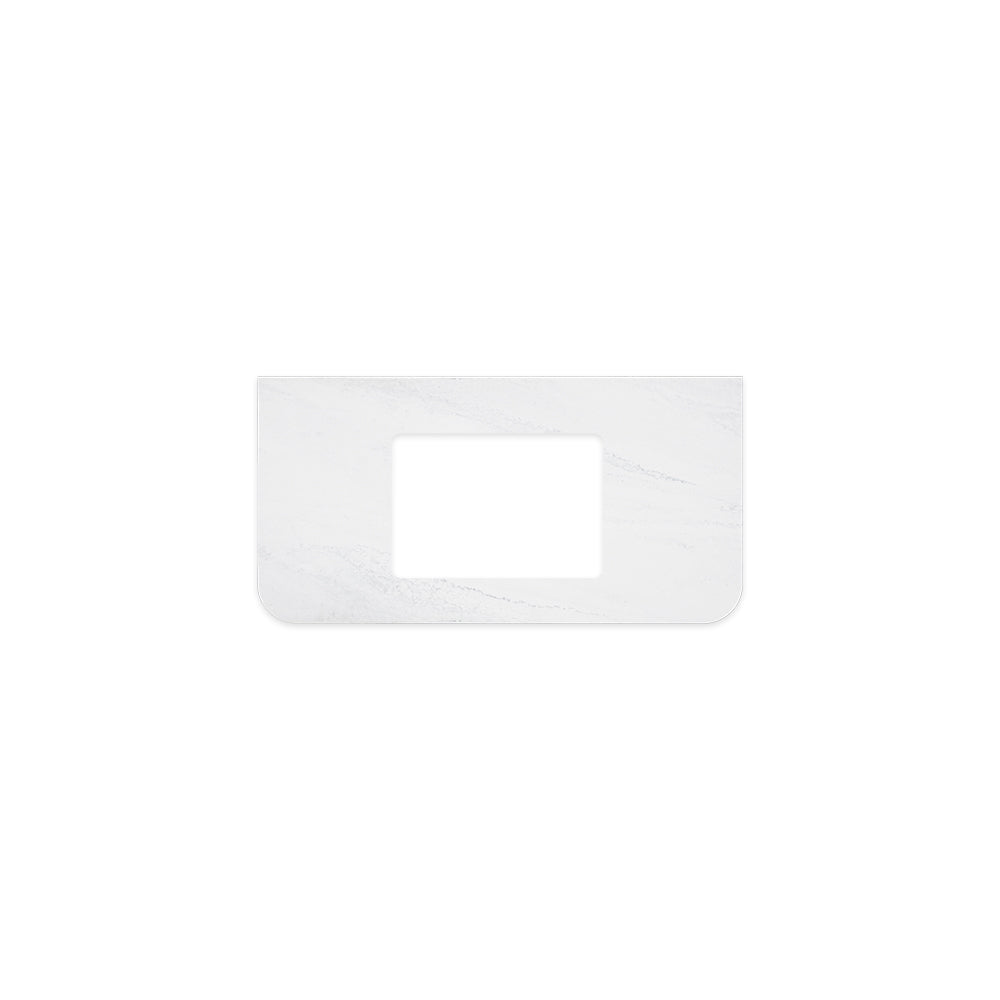 Cloudburst Solid Surface Top, Curved Full Depth with Single Undermount Basin Hole, 900mm