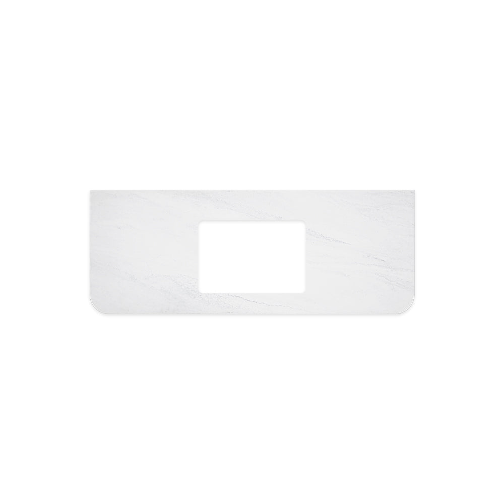 Cloudburst Solid Surface Top, Curved Full Depth with Single Undermount Basin Hole, 1200mm