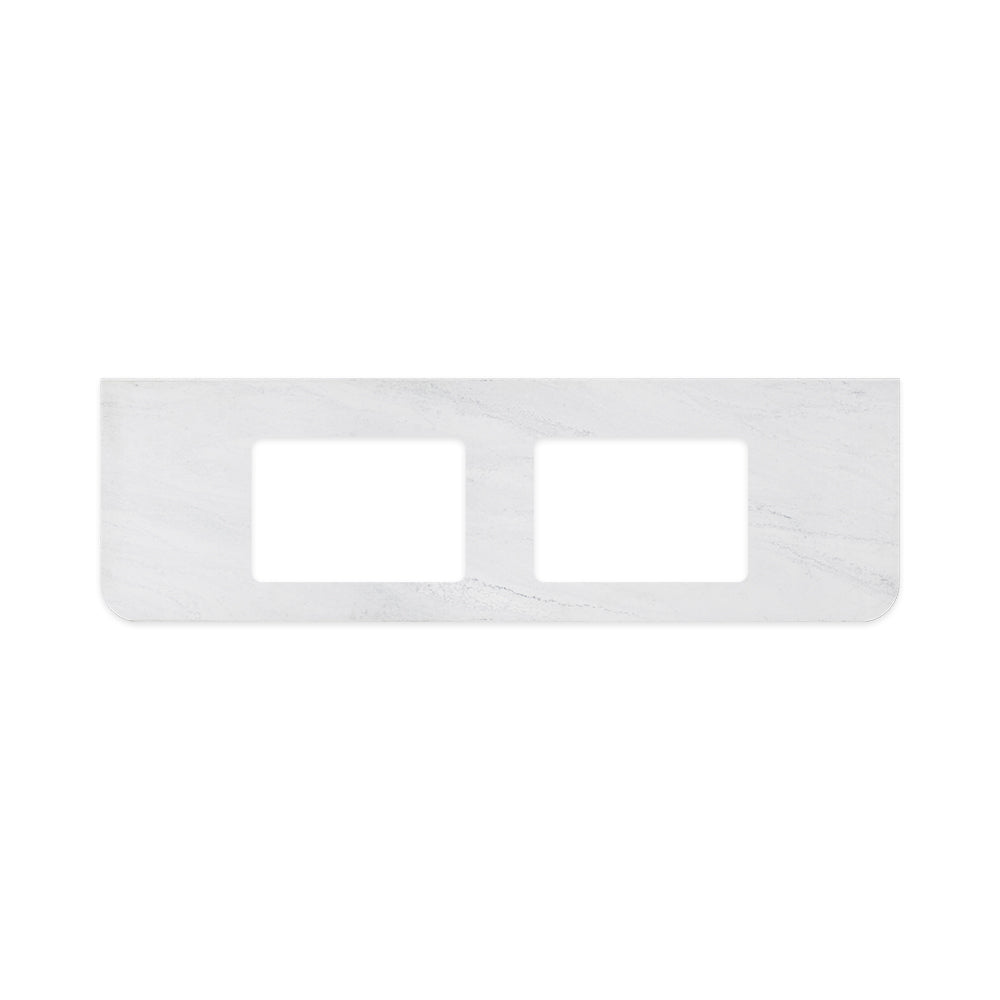 Cloudburst Solid Surface Top, Curved Full Depth with Single Undermount Basin Hole, 1500mm