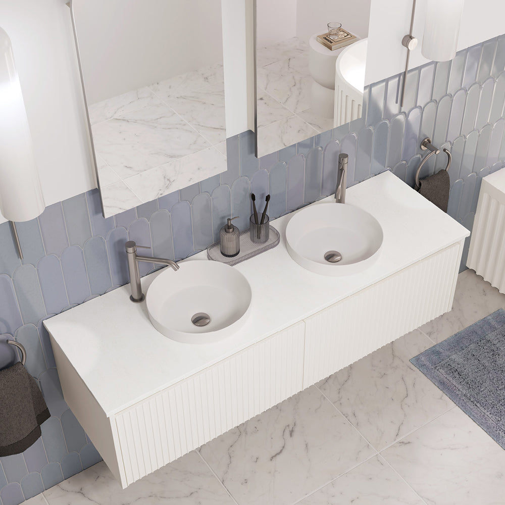 Crystal Pure Silica Free Stone Top, Ensuite Depth, 600mm