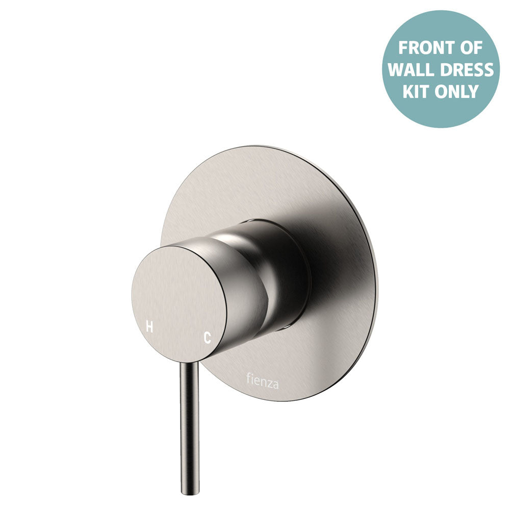 Kaya Wall Mixer Dress Kit, Large Round Plate - Brushed Nickel