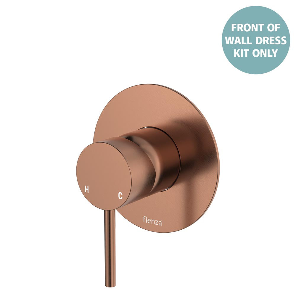 Kaya Wall Mixer Dress Kit, Large Round Plate - Brushed Copper