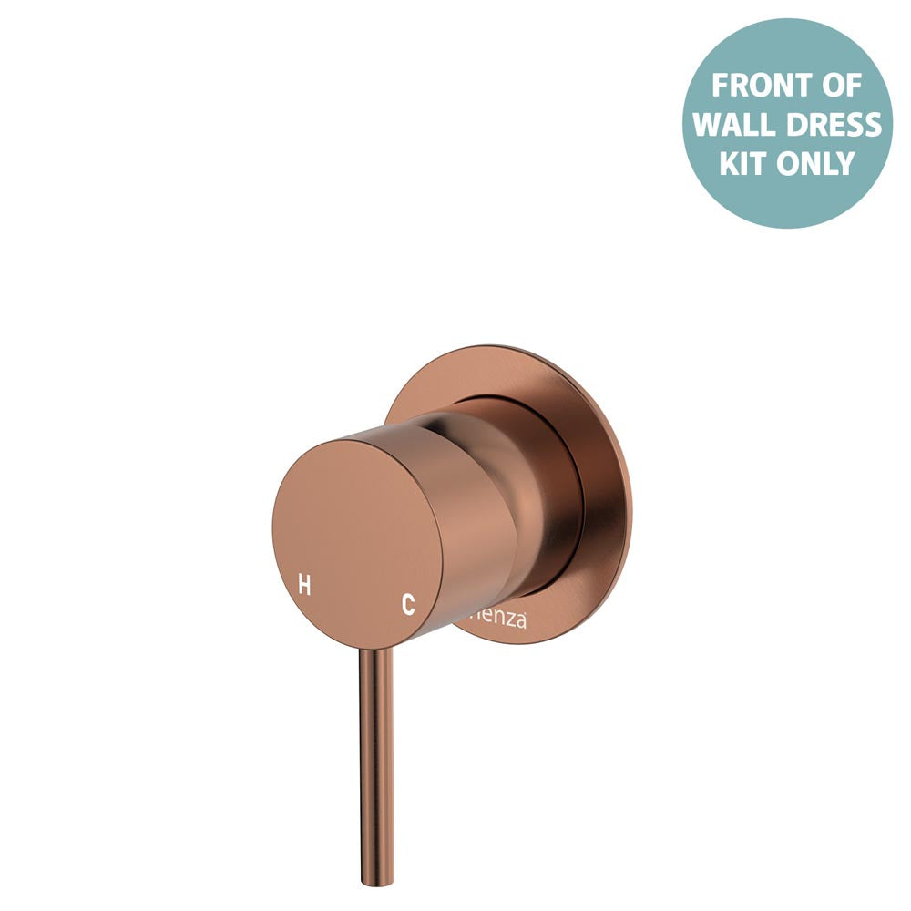 Kaya Wall Mixer Dress Kit, Small Round Plates - Brushed Copper