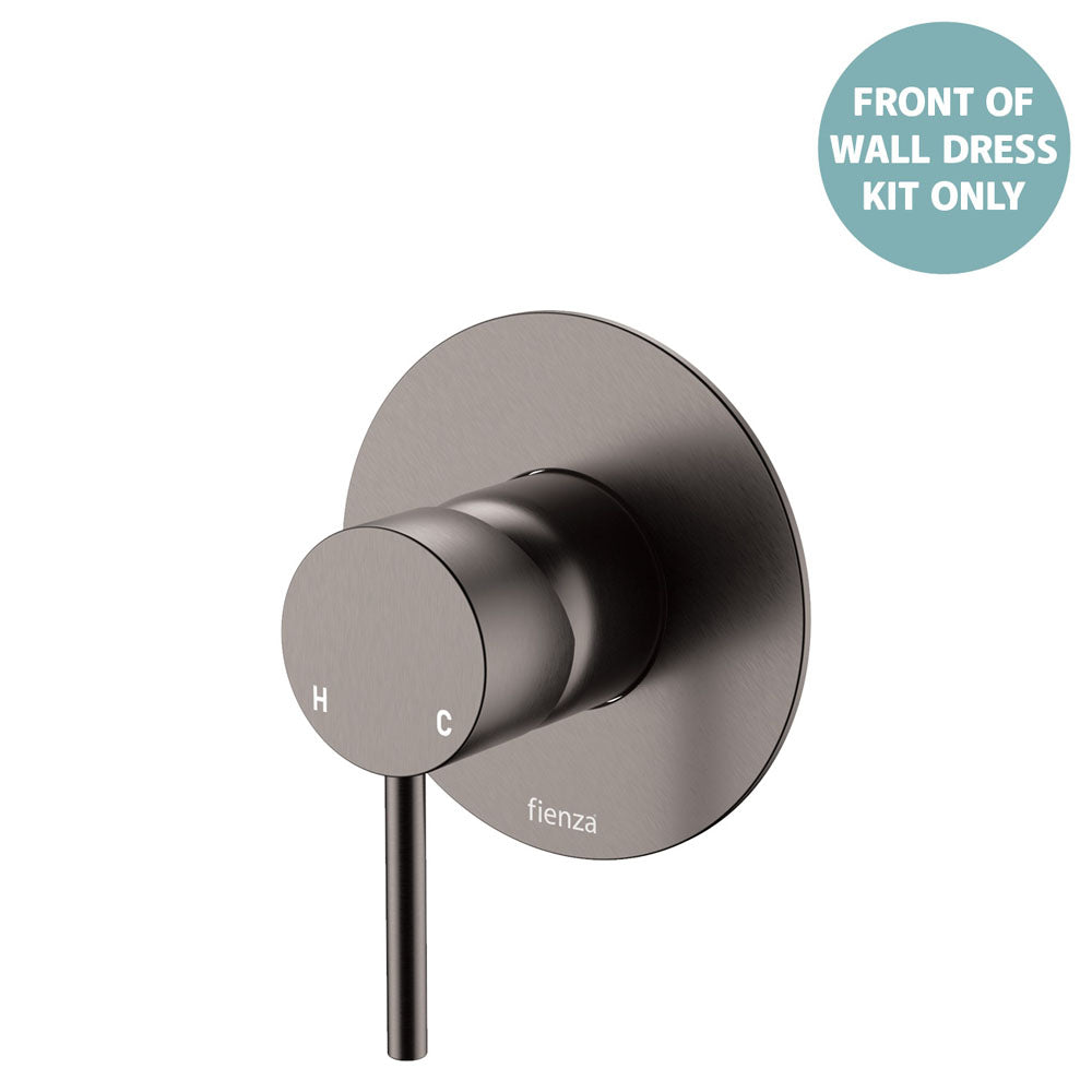 Kaya Wall Mixer Dress Kit, Large Round Plate - Gun Metal