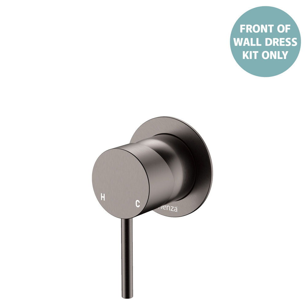 Kaya Wall Mixer Dress Kit, Small Round Plates - Gun Metal