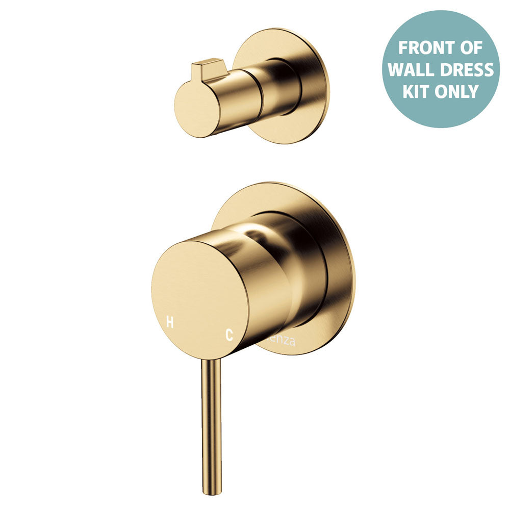 Kaya Wall Diverter Mixer Dress Kit, Small Round Plates - Urban Brass