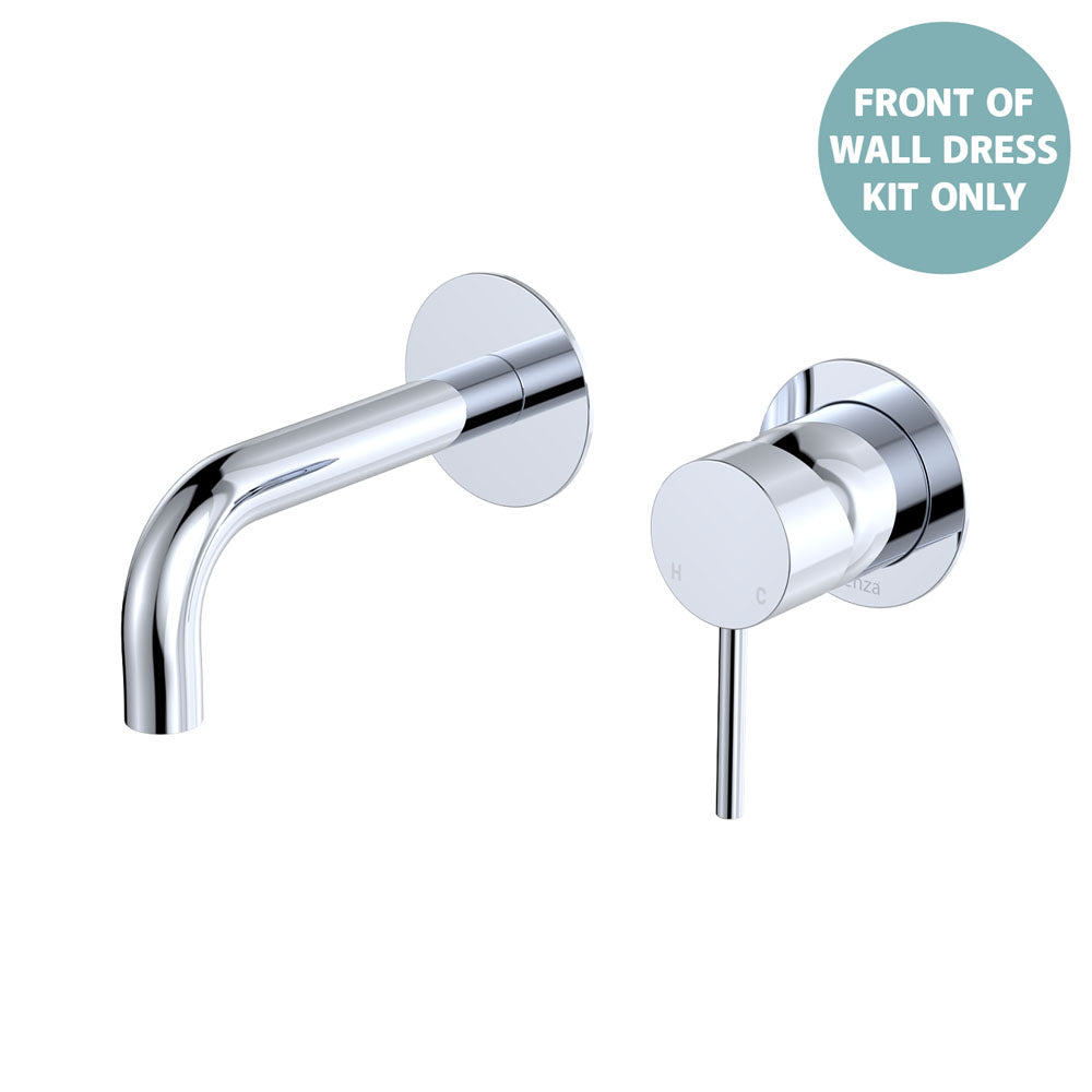 Kaya Basin/Bath Wall Mixer Dress Kit, Round Plates, 130mm Outlet - Chrome