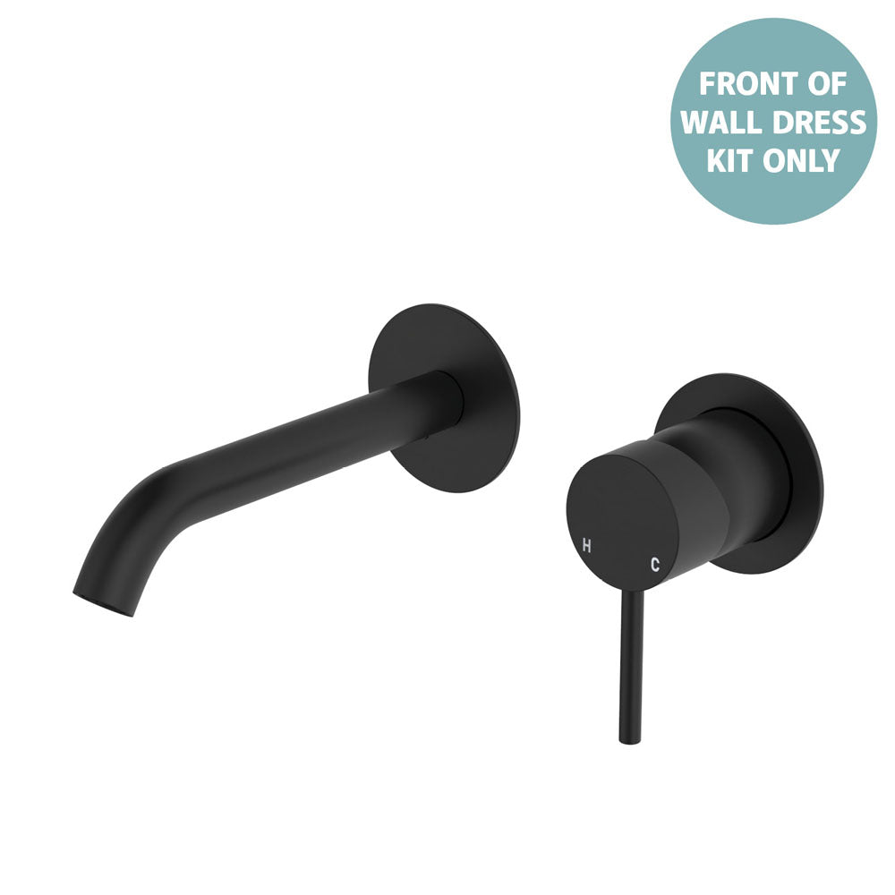 Kaya Basin/Bath Wall Mixer Dress Kit, Round Plates, 160mm Outlet - Matte Black
