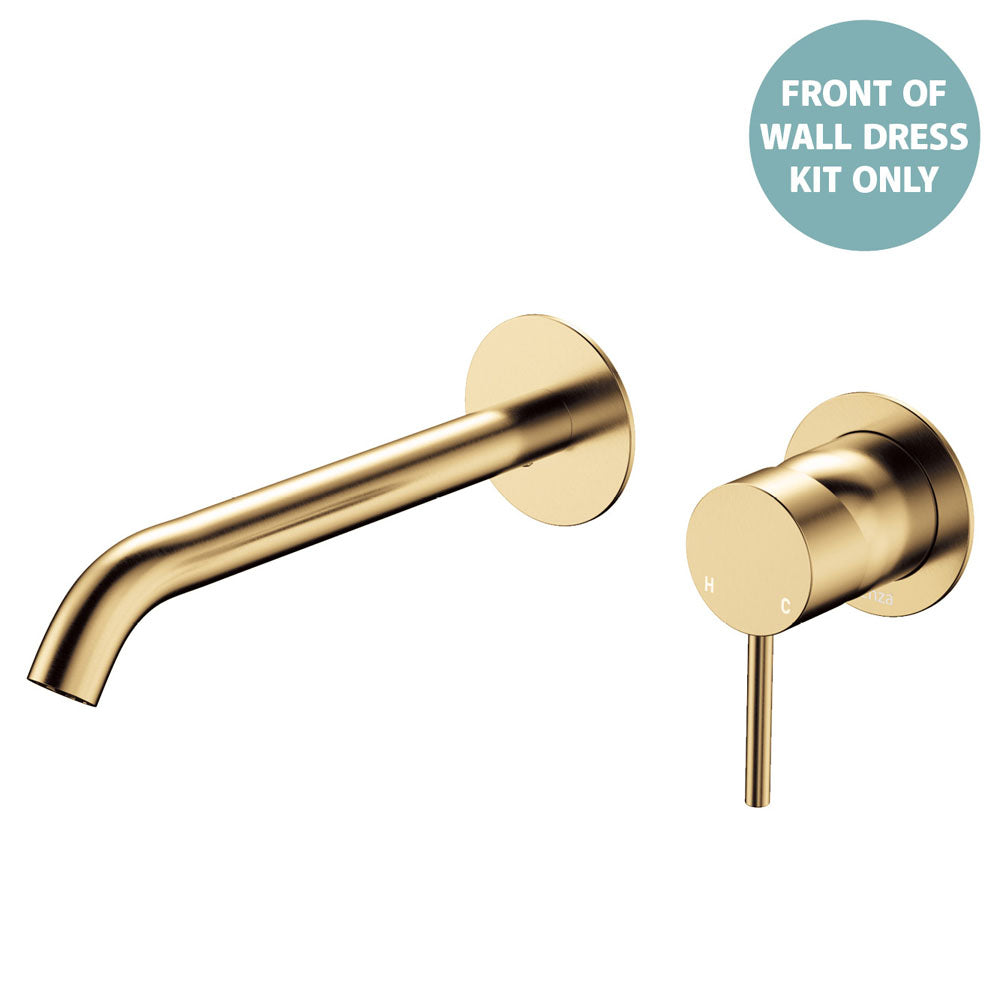 Kaya Basin/Bath Wall Mixer Dress Kit, Round Plates, 200mm Outlet - Urban Brass
