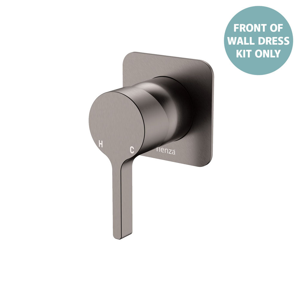 Sansa Wall Mixer Dress Kit, Square Plate - Gun Metal