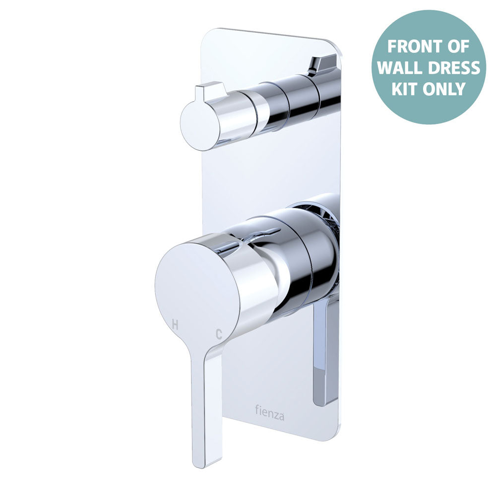 Sansa Wall Diverter Mixer Dress Kit, Rectangular Plate - Chrome