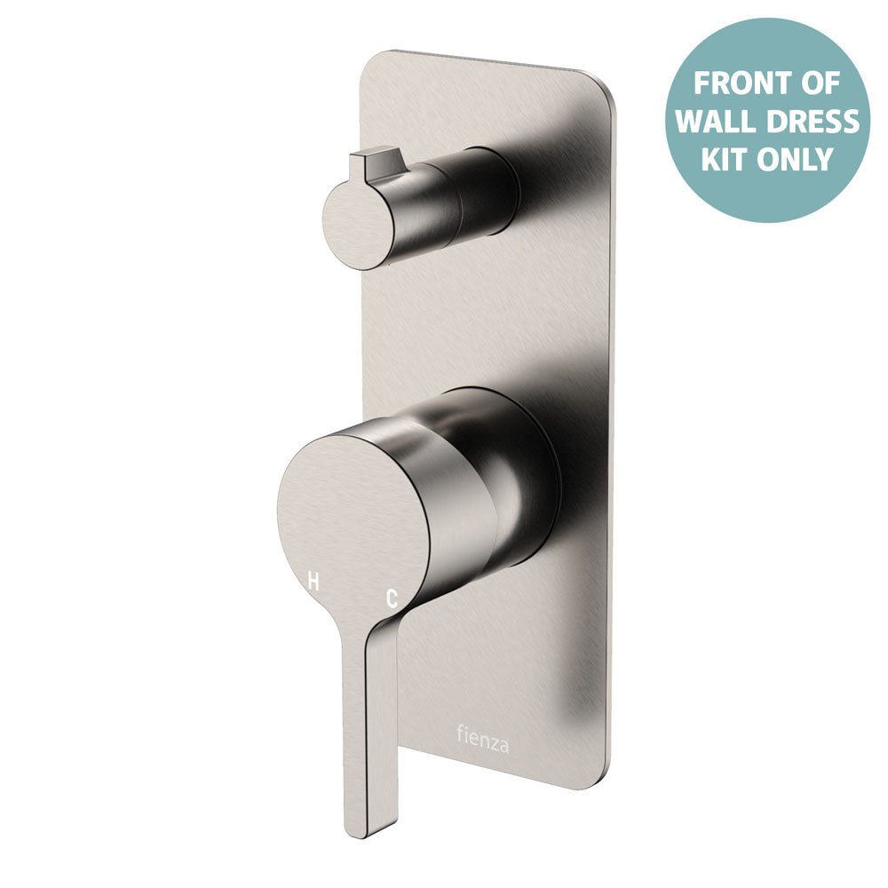 Sansa Wall Diverter Mixer Dress Kit, Rectangular Plate - Brushed Nickel