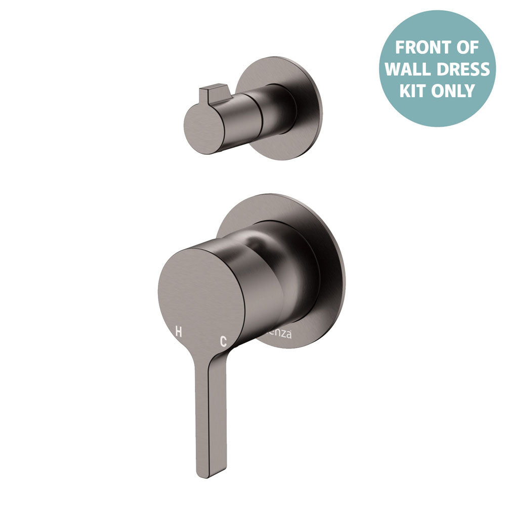 Sansa Wall Diverter Mixer Dress Kit, Small Round Plates - Gun Metal