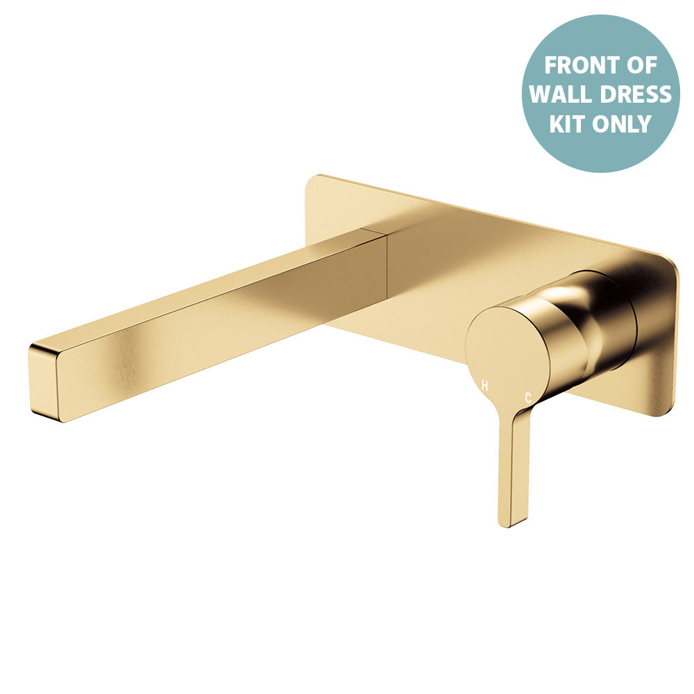 Sansa Wall Basin Mixer Dress Kit, Rectangular Plate - Urban Brass