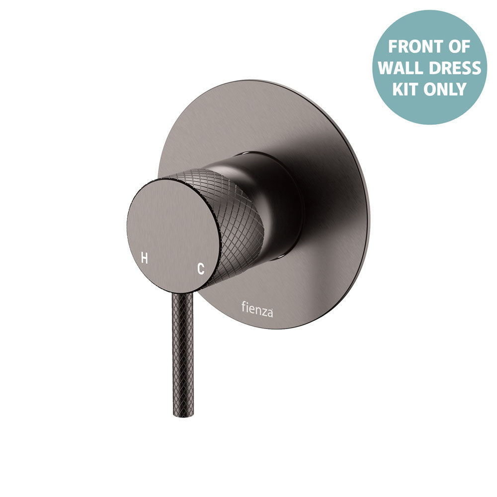 Axle Wall Mixer Dress Kit, Large Round Plate - Gun Metal