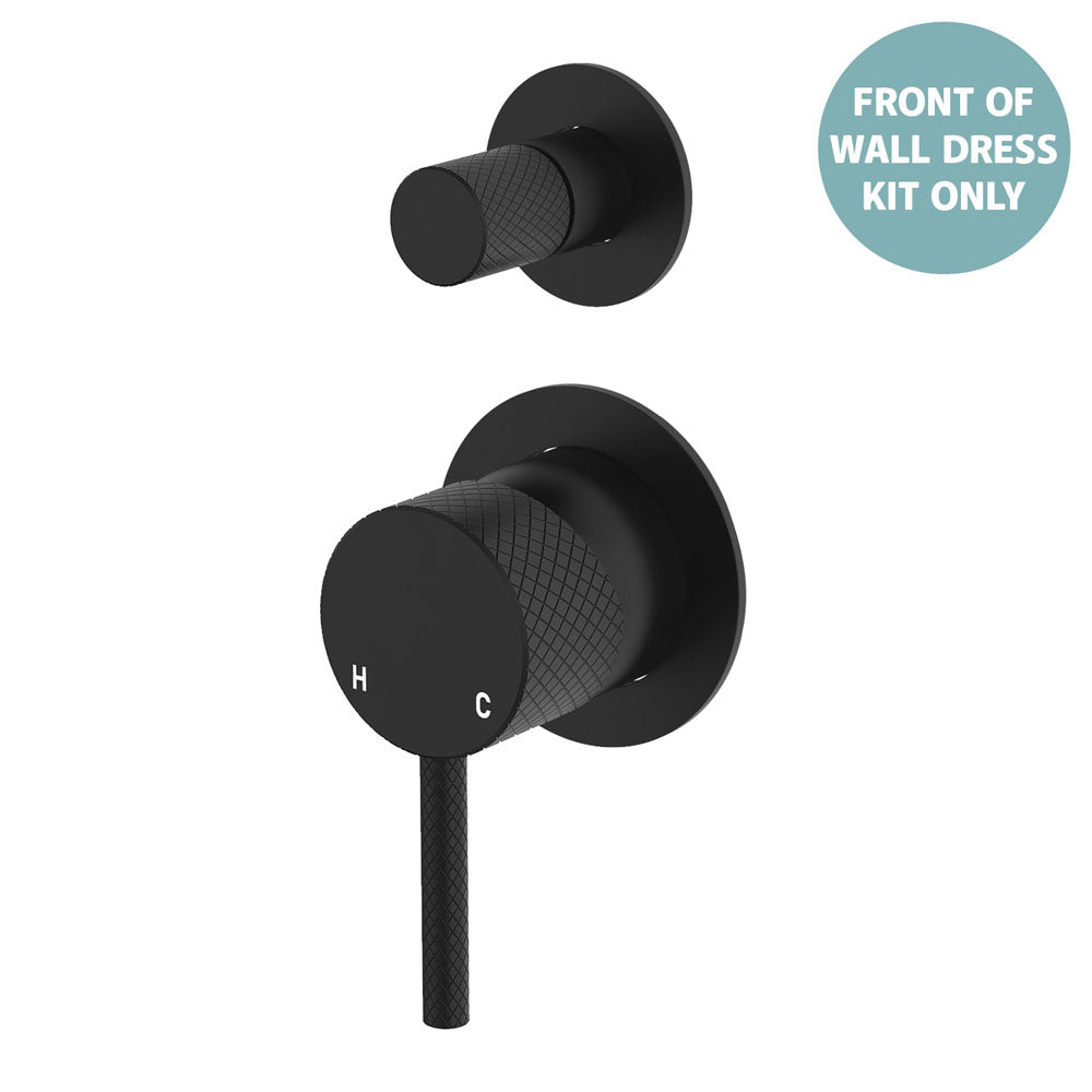Axle Wall Diverter Mixer Dress Kit, Small Round Plates - Matte Black