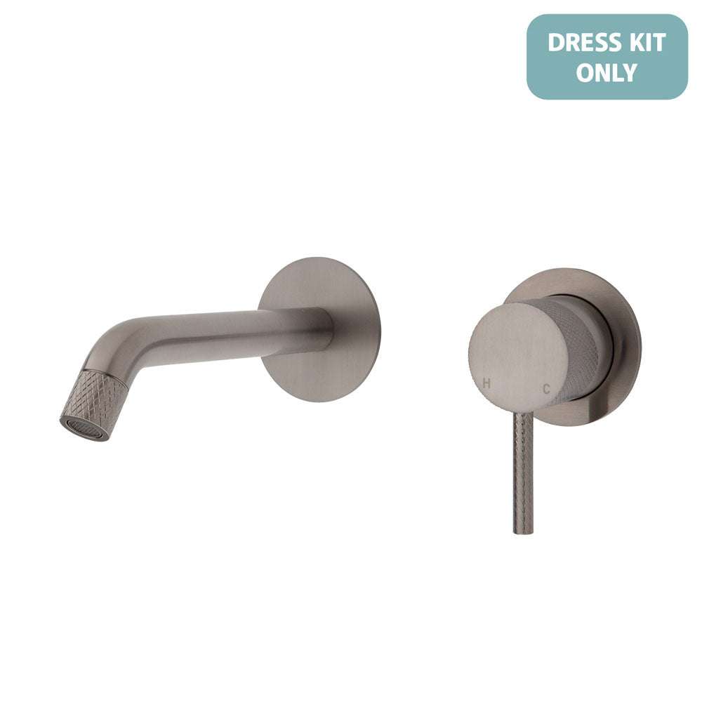 Axle Wall Basin/Bath Mixer Dress Kit, Round Plates, 160mm Outlet - Brushed Nickel