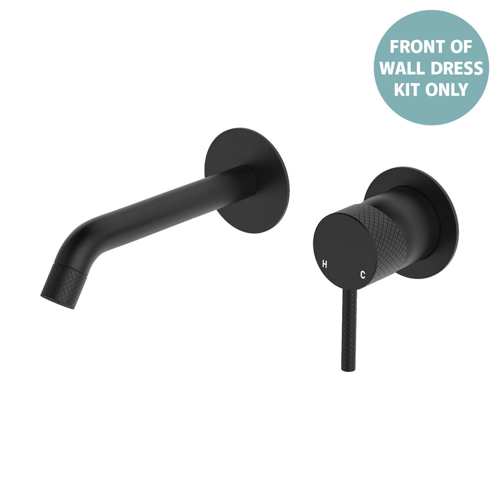 Axle Wall Basin/Bath Mixer Dress Kit, Round Plates, 160mm Outlet - Matte Black