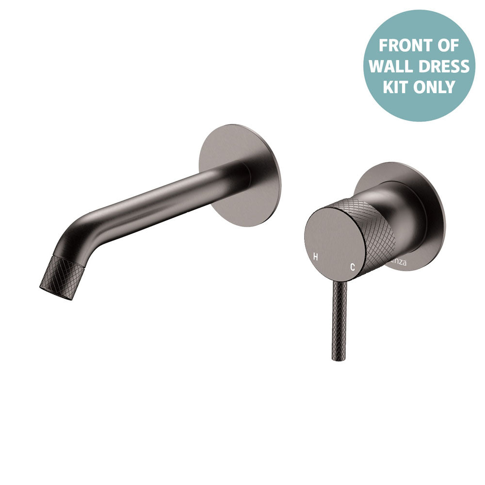 Axle Wall Basin/Bath Mixer Dress Kit, Round Plates, 160mm Outlet - Gun Metal