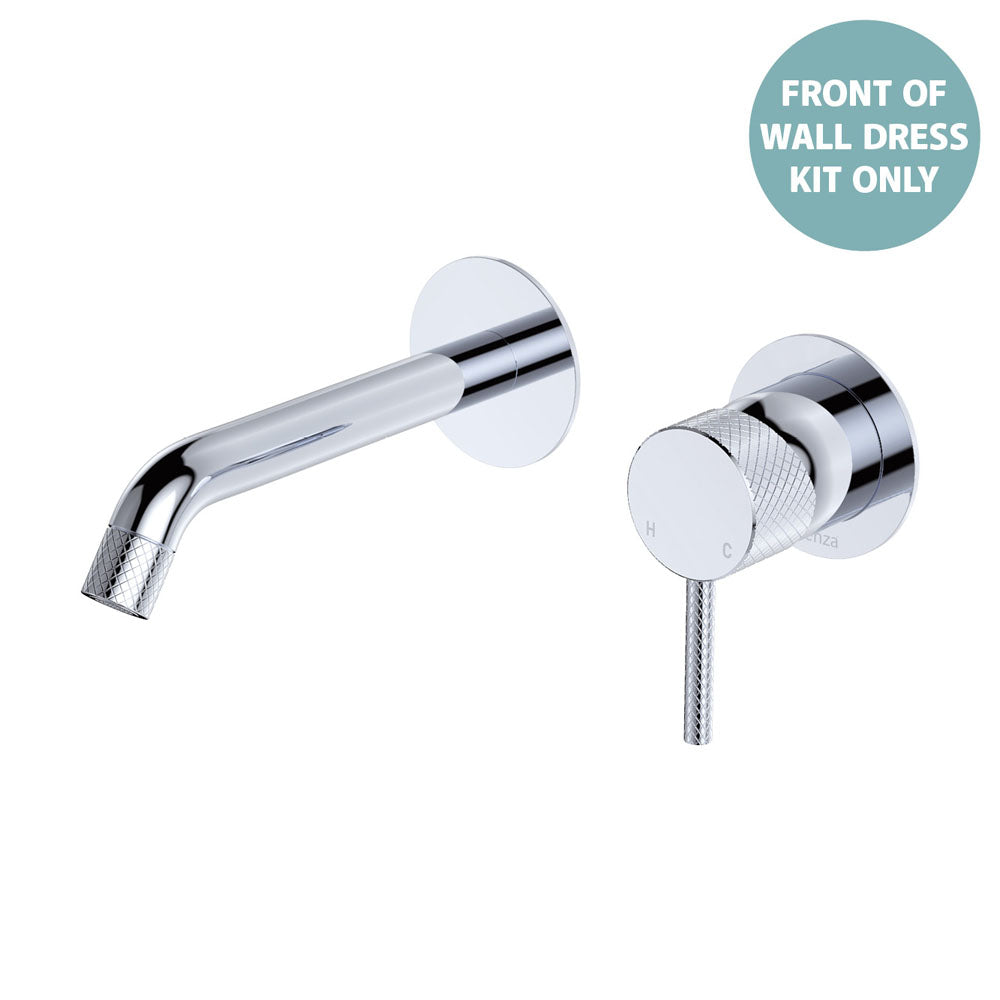 Axle Wall Basin/Bath Mixer Dress Kit, Round Plates, 160mm Outlet - Chrome