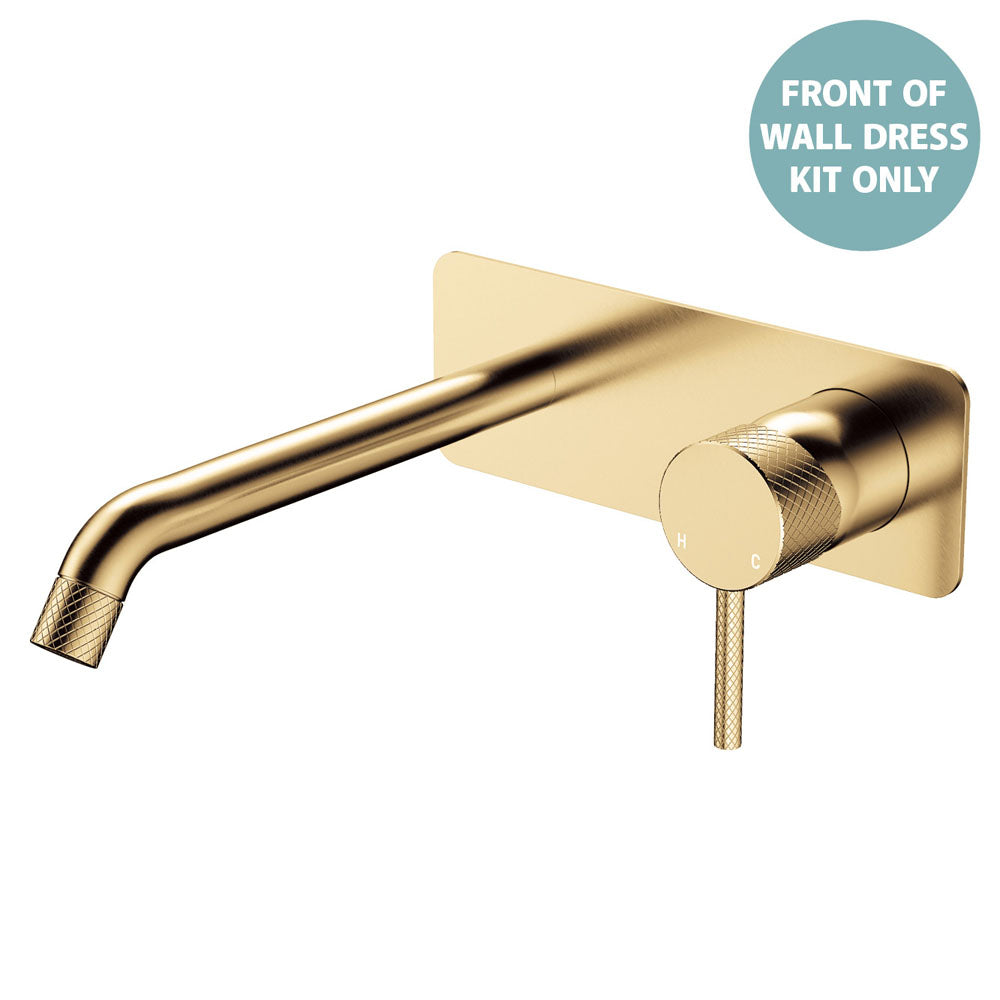 Axle Wall Basin/Bath Mixer Dress Kit, Rectangular Plate, 200mm Outlet - Urban Brass