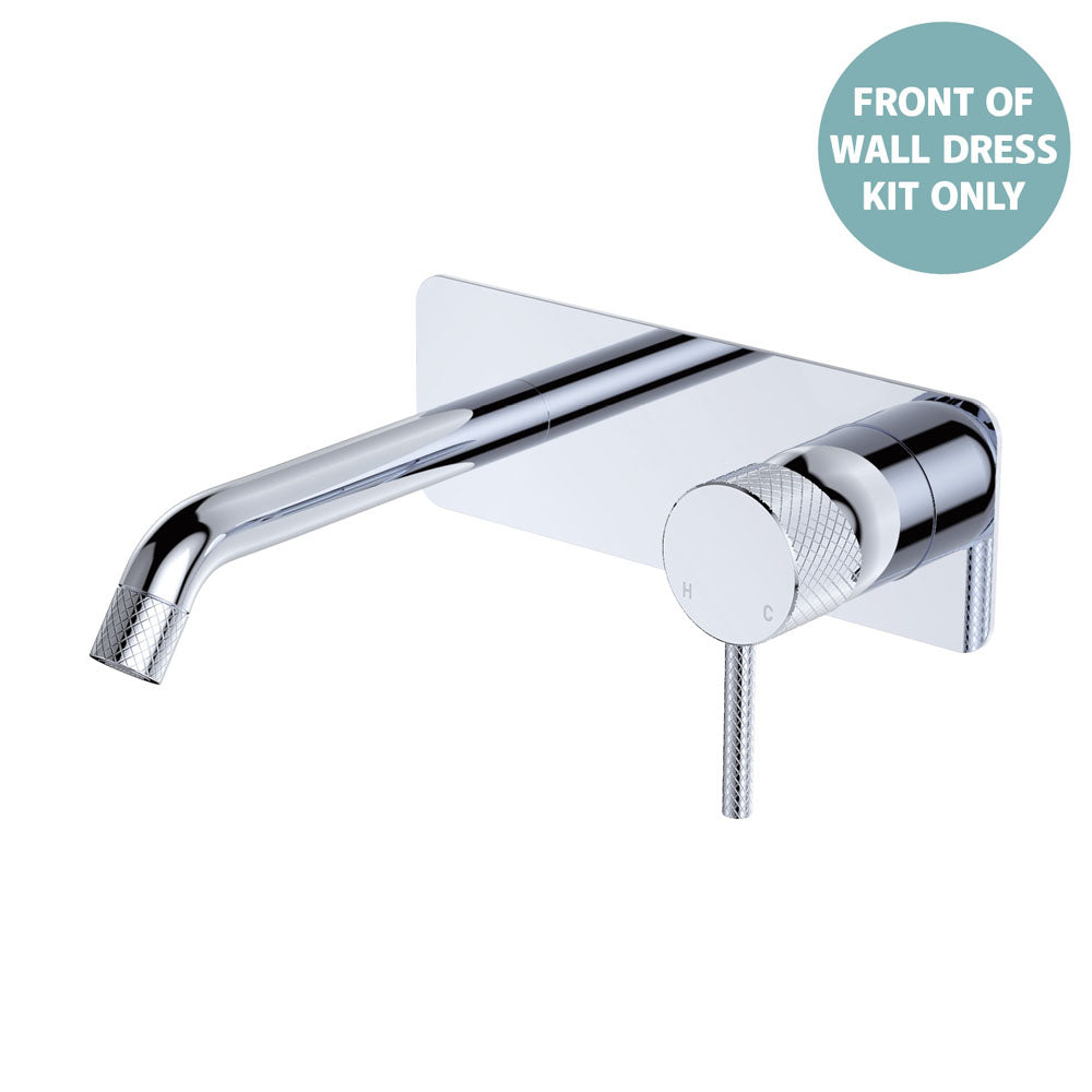 Axle Wall Basin/Bath Mixer Dress Kit,Rectangular Plate, 160mm Outlet - Chrome