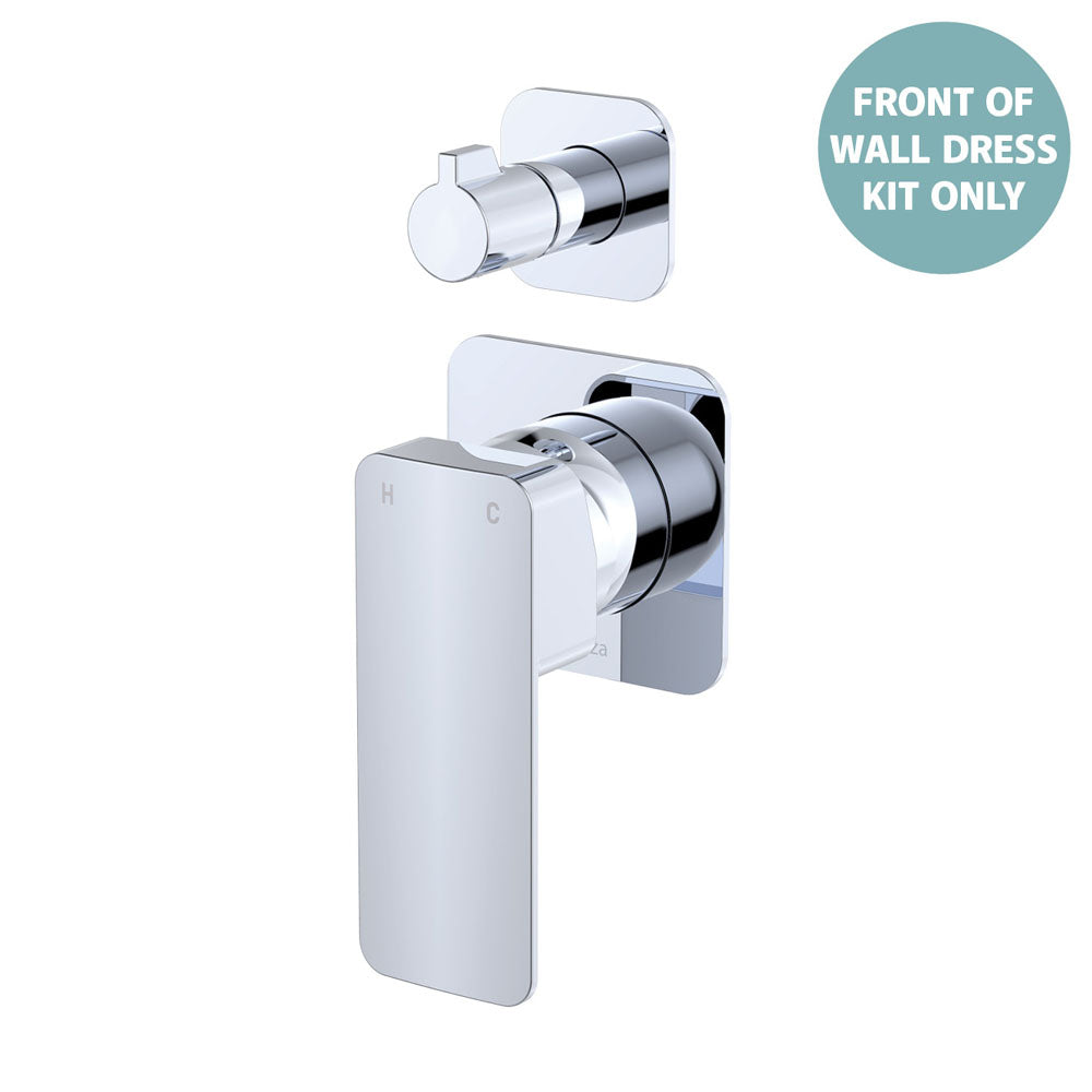 Tono Wall Diverter Mixer Dress Kit, Square Plates - Chrome