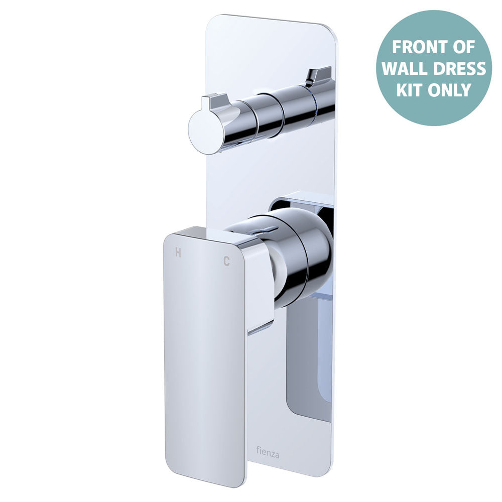 Tono Wall Diverter Mixer Dress Kit, Rectangular Plate - Chrome