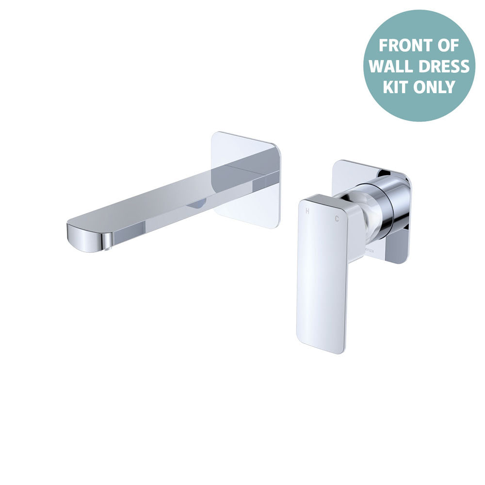 Tono Basin/Bath Wall Mixer Set, Square Plates, 160mm Outlet