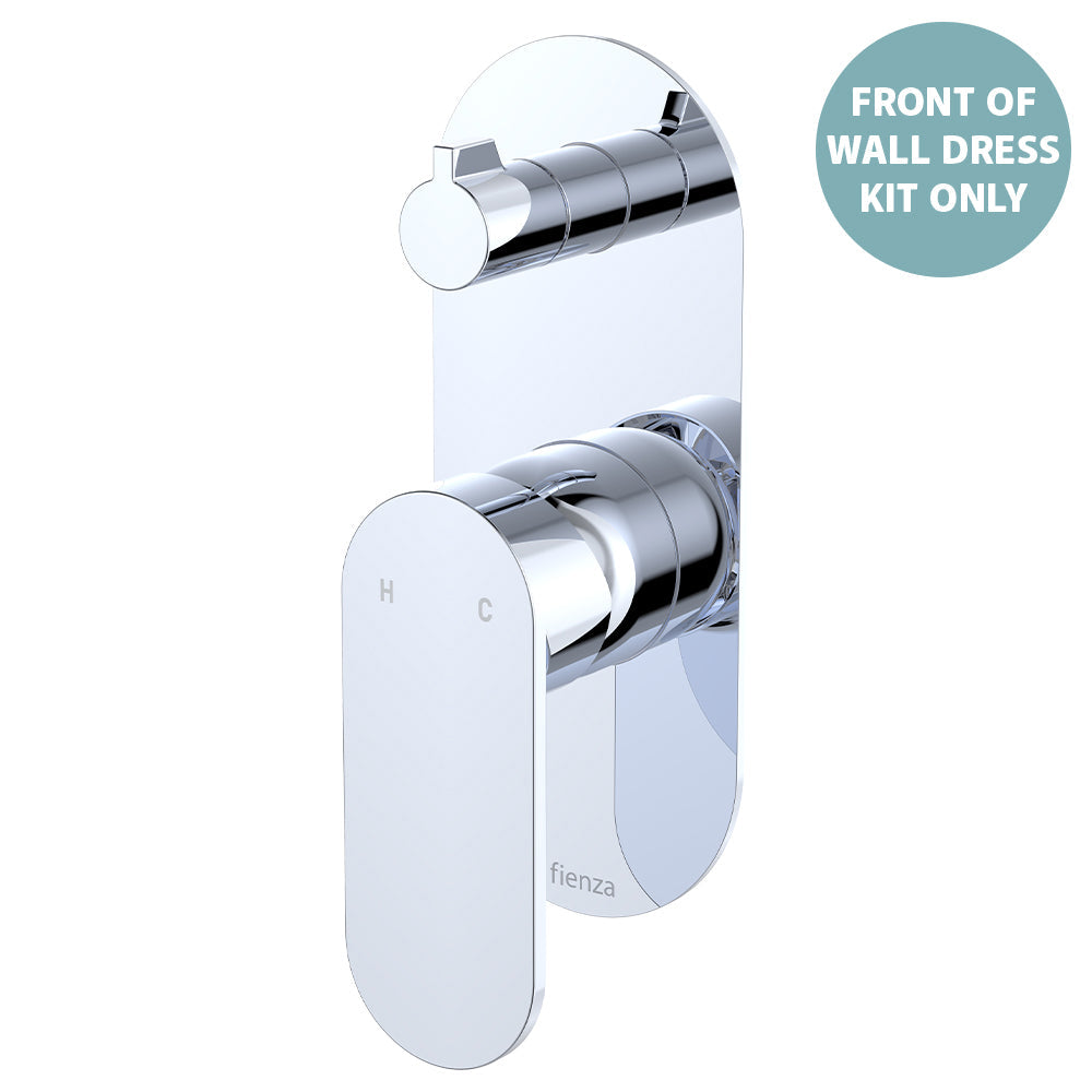Empire Slim Wall Diverter Mixer Dress Kit, Large Oval Plate, Vertical - Chrome
