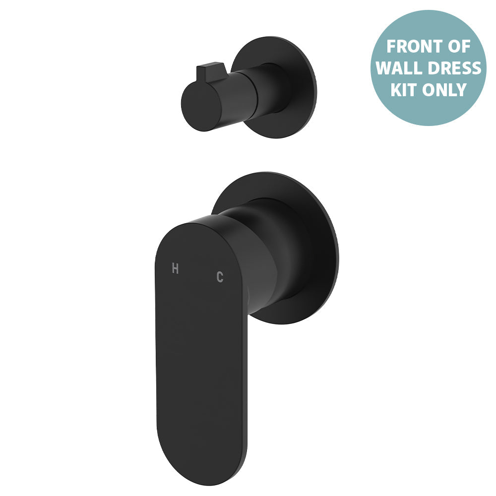 Empire Slim Wall Diverter Mixer Dress Kit, Small Round Plates, Vertical - Chrome